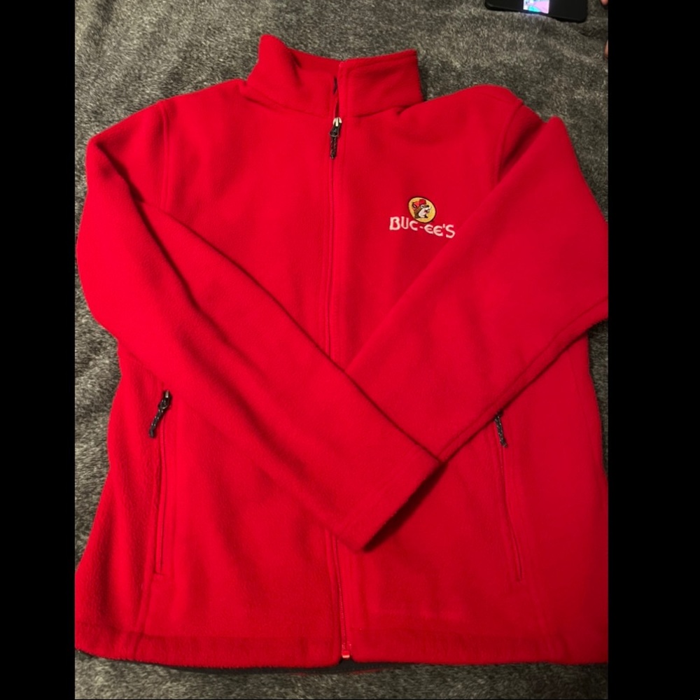 red full zip bucees jacket